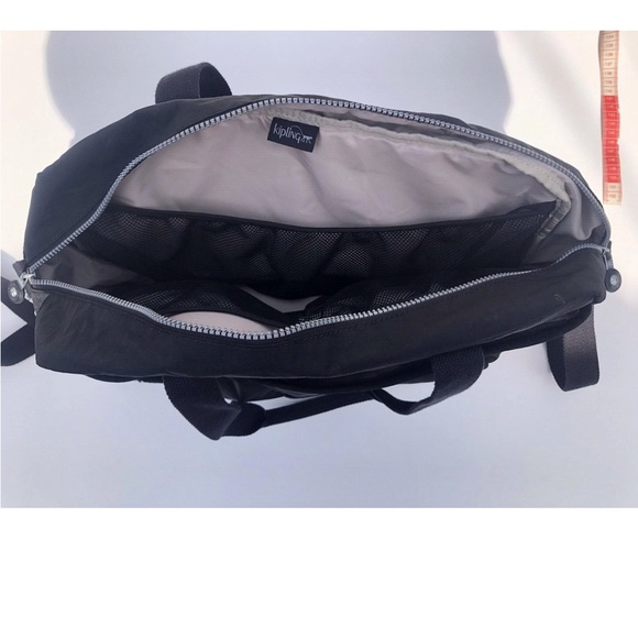 Kipling Large Black Tote Shoulder Duffel Bag w/ Travel Organizer & Monkey Charm - Picture 7 of 16